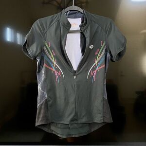 Pearl Izumi Elite Women's Black Stretch Short Sleeve Half Zip Cycling Top, Sz S